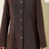 Shirt Collar Single Pocket Set Brown al por mayor clothing set view 4 - Hicabistan fábrica Turquía