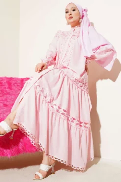 Alternative view of Lace Button-Down Dress Pink