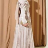 Ruffled Bust Evening Dress Stone wholesale dress view 3 - Hicabistan Turkey factory