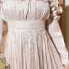 Ruffled Bust Evening Dress Stone wholesale dress view 4 - Hicabistan Turkey factory