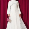 Embellished Lace Evening Dress White Großhandel dress - Hicabistan Türkei Fabrik