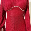Embellished Lace Evening Dress Burgundy Großhandel dress view 4 - Hicabistan Türkei Fabrik