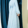 Embellished Lace Evening Dress Blue wholesale dress view 3 - Hicabistan Turkey factory