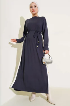 Layered Tie Waist Dress en gros dress - Hicabistan usine Turquie