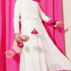 Two-Piece Set with Gathered Blouse and Skirt Ecru wholesale clothing set - Hicabistan Turkey factory