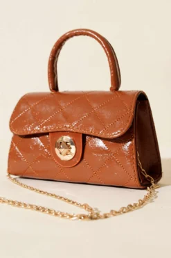 Gloss Mini Chain Bag Tan