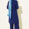 Two-Piece Set with Gold Accessories and Ties Navy Blue wholesale clothing set view 3 - Hicabistan Turkey factory