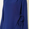 Two-Piece Set with Gold Accessories and Ties Navy Blue wholesale clothing set view 4 - Hicabistan Turkey factory