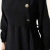Buttoned Tie Modal Dress Black wholesale dress view 4 - Hicabistan Turkey factory