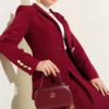 Blazer Jacket and Skirt Set Burgundy wholesale clothing set view 2 - Hicabistan Turkey factory