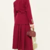 Blazer Jacket and Skirt Set Burgundy wholesale clothing set view 3 - Hicabistan Turkey factory