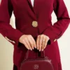 Blazer Jacket and Skirt Set Burgundy wholesale clothing set view 4 - Hicabistan Turkey factory