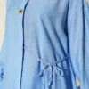 Two-Piece Set with Gold Details and Tie Closure Baby Blue Großhandel clothing set view 4 - Hicabistan Türkei Fabrik