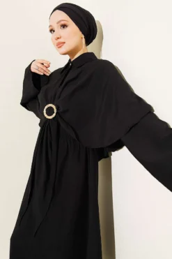 Triple Set with Gold Buckle Black بالجملة clothing set view 2 - Hicabistan مصنع تركيا