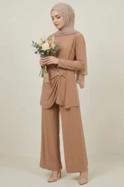 Alternative view of Sandy Two-Piece Set Camel
