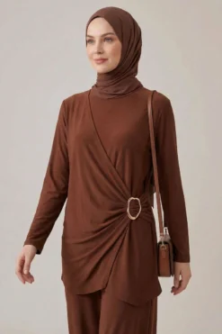 Alternative view of Sandy Two-Piece Set Brown