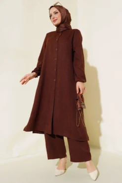 Buttoned Collar Two-Piece Set