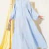 Button-Up Midi Dress Blue wholesale dress - Hicabistan Turkey factory