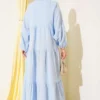 Button-Up Midi Dress Blue wholesale dress view 3 - Hicabistan Turkey factory
