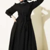 Belted Lace Dress Black en gros dress view 2 - Hicabistan usine Turquie