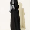 Belted Lace Dress Black en gros dress view 3 - Hicabistan usine Turquie