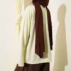 Mandarin Collar Loosely Fitted Tunic Yellow groothandel tunic view 3 - Hicabistan Turkije fabriek