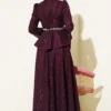 Floral Lace Beaded Evening Two-Piece Set Purple بالجملة clothing set view 3 - Hicabistan مصنع تركيا
