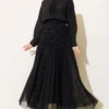 Floral Pattern Scarf Tulle Skirt Set