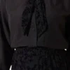 Flower Pattern Scarf Tulle Skirt Set Black Großhandel clothing set view 3 - Hicabistan Türkei Fabrik