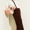 Floral Patterned Skirted Knit Two-Piece Set Brown Großhandel clothing set view 2 - Hicabistan Türkei Fabrik