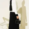 Floral Patterned Skirted Knit Two-Piece Set Black بالجملة clothing set view 3 - Hicabistan مصنع تركيا