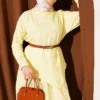 Floral Embroidered Skirt Set Yellow en gros clothing set view 2 - Hicabistan usine Turquie