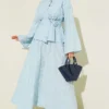Floral Embroidered Belted Skirt Set Baby Blue groothandel clothing set view 2 - Hicabistan Turkije fabriek