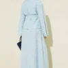 Floral Embroidered Belted Skirt Set Baby Blue groothandel clothing set view 3 - Hicabistan Turkije fabriek