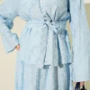 Floral Embroidered Belted Skirt Set Baby Blue groothandel clothing set view 4 - Hicabistan Turkije fabriek