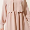 Floral Embroidered Cape Dress Beige groothandel dress view 4 - Hicabistan Turkije fabriek