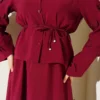 Floral Embellished Skirt Set Burgundy Großhandel clothing set view 4 - Hicabistan Türkei Fabrik