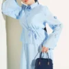Floral Embellished Skirt Set Blue بالجملة clothing set view 2 - Hicabistan مصنع تركيا