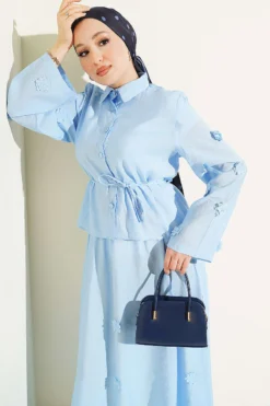 Alternative view of Floral Embellished Skirt Set Blue