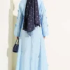 Floral Embellished Skirt Set Blue بالجملة clothing set view 3 - Hicabistan مصنع تركيا