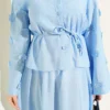 Floral Embellished Skirt Set Blue بالجملة clothing set view 4 - Hicabistan مصنع تركيا