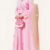 Floral Embellished Skirt Set Pink al por mayor clothing set view 2 - Hicabistan fábrica Turquía