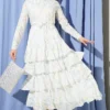 Asymmetrical Tiered Dress Blue