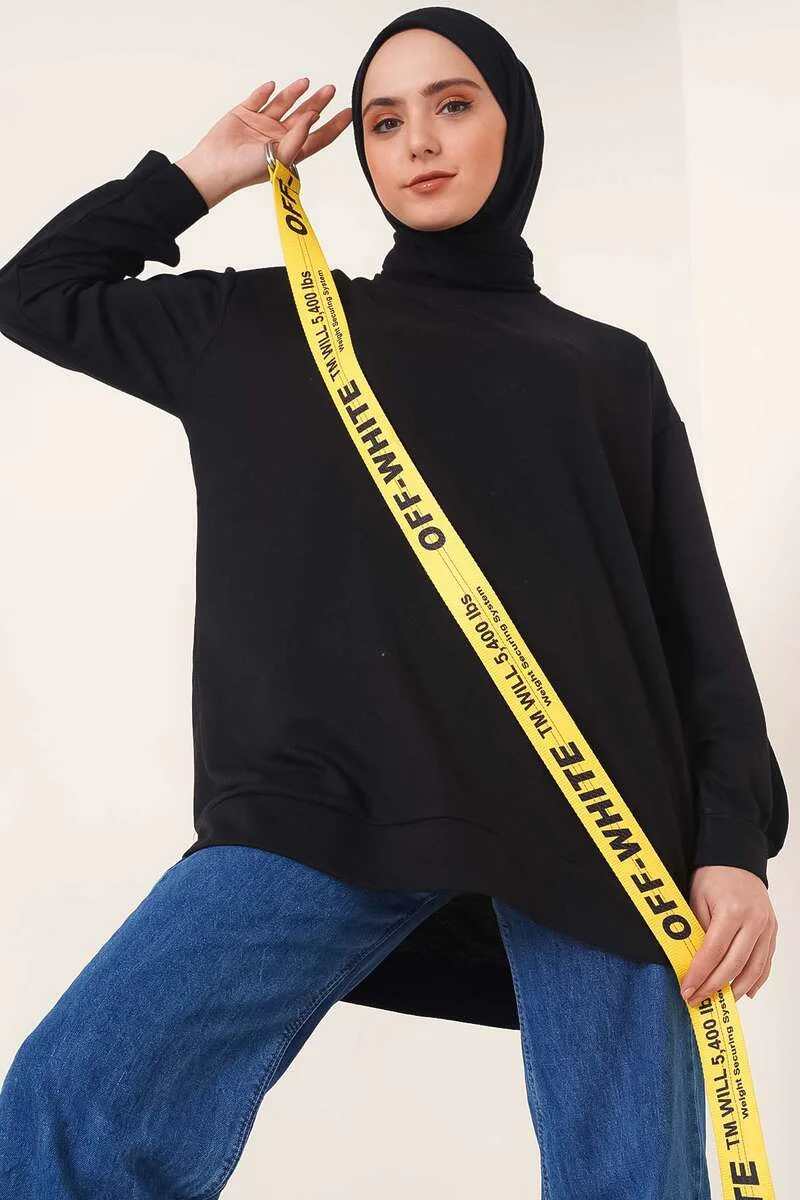 Two-Ply Plain Tunic Black