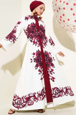 Dress with Belt and Underwear Look Burgundy