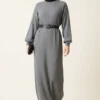 Loose Fit Striped Knit Dress wholesale dress - Hicabistan Turkey factory