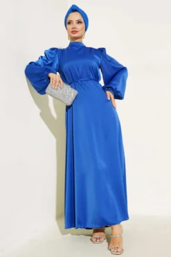 Thin Belted Satin Dress