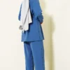 Pearl Button Detail Belted Two-Piece Set Indigo al por mayor clothing set view 3 - Hicabistan fábrica Turquía