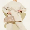 Pearl Detail Belted Two-Piece Set Beige all'ingrosso clothing set view 2 - Hicabistan fabbrica Turchia
