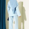 Pearl Detail Belted Two-Piece Set Blue groothandel clothing set view 3 - Hicabistan Turkije fabriek